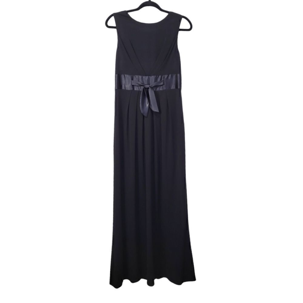 David Meister Black Cowl Back Full Length Gown